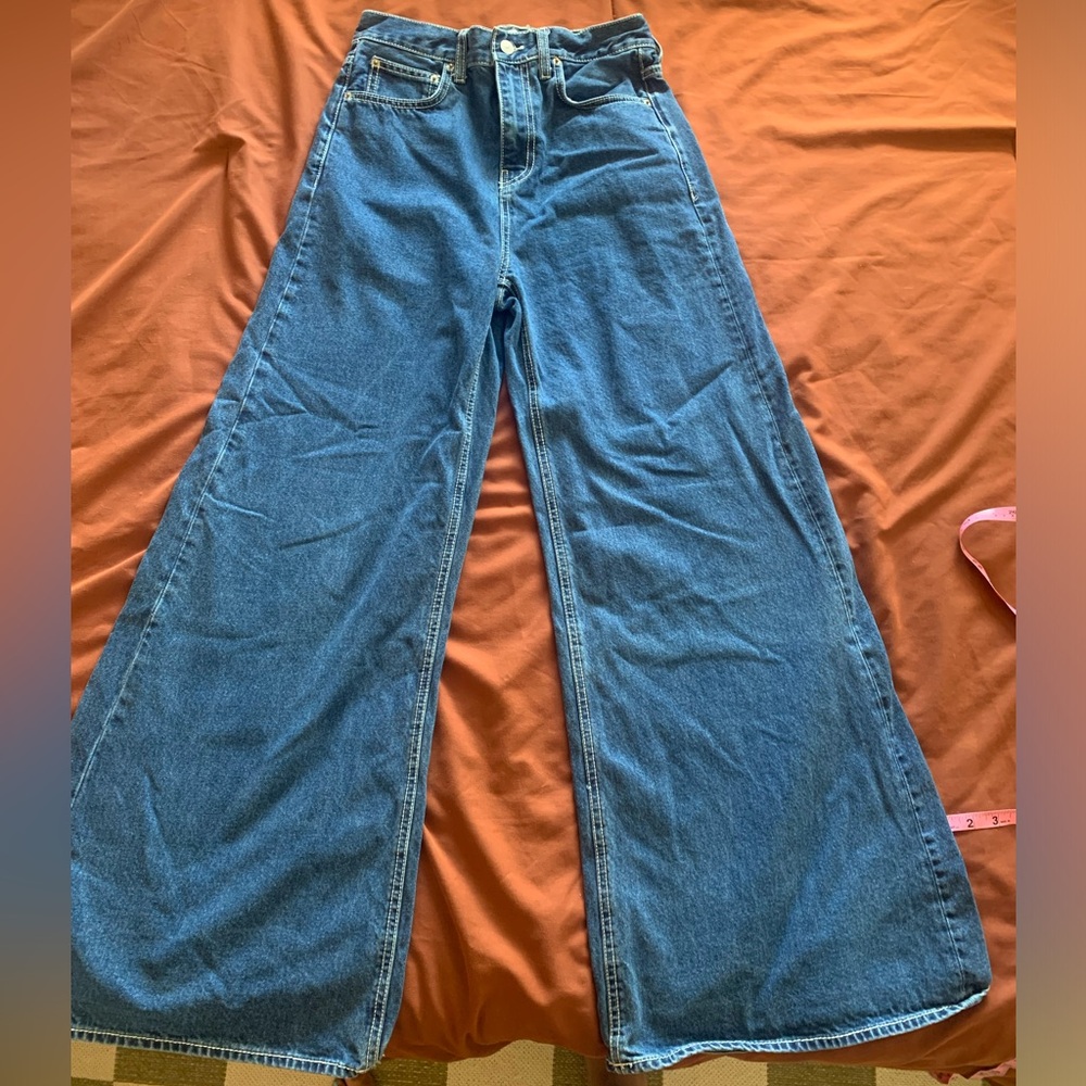 Super wide leg denim jeans